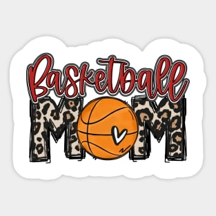 Basketball Mom Leopard Basketball  Mom Sticker